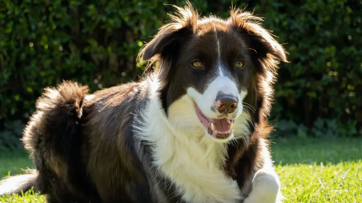 Senior dog in a garden